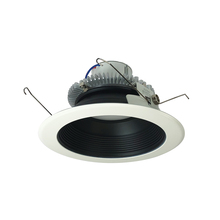 Nora NLCBC2-65240BW/10LE4EM - 6" Cobalt Click Round Retrofit Baffle, 1000lm / 12W, 4000K, Black Baffle / White Flange,