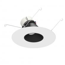 Nora NPR-56RSLA27XBMPW - 5"/6" Pearl LED Round Adjustable Slot Retrofit, 950lm / 12W, 2700K, Black Reflector / Matte