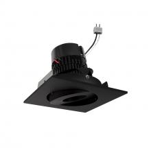 Nora NPRLV-4SG27XBB - 4" Pearl Low Voltage LED Square Adjustable Gimbal Retrofit, 1050lm / 11W, 2700K, Black Finish