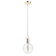 Artcraft AC10120PB - Single Round Glass Pendant (Polished Brass)