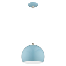 Livex Lighting 41181-74 - 1 Lt Shiny Baby Blue Mini Pendant