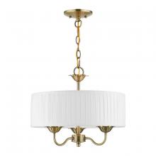 Livex Lighting 41773-01 - 3 Light Antique Brass Pendant Chandelier