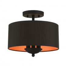 Livex Lighting 45611-04 - 3 Light Black Semi-Flush Mount