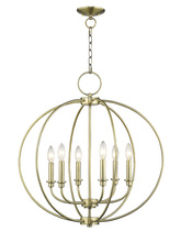 Livex Lighting 4666-01 - 6 Light Antique Brass Chandelier