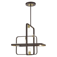 Livex Lighting 49745-07 - 6 Lt Bronze with Antique Brass Accents Chandelier