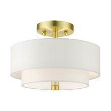 Livex Lighting 51043-12 - 2 Lt Satin Brass Semi Flush