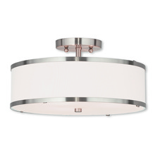 Livex Lighting 62628-91 - 3 Light Brushed Nickel Ceiling Mount