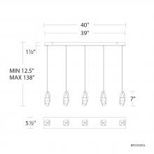 Schonbek Beyond BPD20205LO-AB - Martini 5 Light 120-277V Multi-Light Pendant in Aged Brass with Optic Crystal