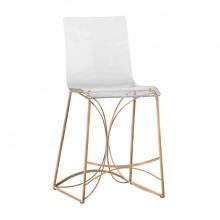 GABBY SCH-151130 - Angela Counter Stool, Clear, Antique Gold, 40"H (SCH-151130 )