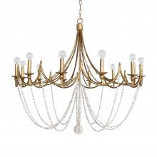 GABBY SCH-153145 - Sandra Chandelier, 12-Light, Antique Gold, Antique White, 43.5"W (SCH-153145 )