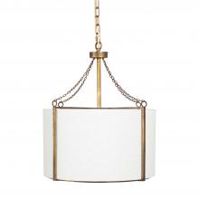 GABBY SCH-158360 - Ivan Pendant, 3-Light, Antique Gold, White Linen Shade, 20.75"W (SCH-158360 )