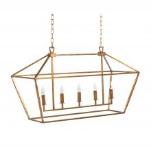 GABBY SCH-160005 - Adler Linear Chandelier, 5-Light, Vintage Gold, 42"W (SCH-160005 )