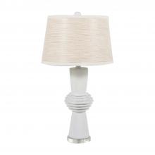 GABBY SCH-161015 - Adelaide Table Lamp, 1-Light, Glossy White, Two-Tone Beige & Blush Shade, 8.5"H (SCH-161015 )