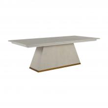 GABBY SCH-165065 - Ferris Dining Table, Cerused White, Stained Gold Base Banding, 92"W (SCH-165065 )