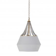 GABBY SCH-166020 - Soma Pendant, 4-Light, White Washed Wood, Antique Gold, Soft White Linen Shade, 23.75"W