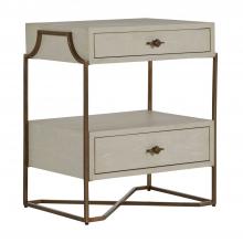 GABBY SCH-166285 - Soma Nightstand, Cerused White, Stain Brass, 27.25"W (SCH-166285 )