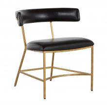 GABBY SCH-167075 - Matthew Dining Chair, Dark Brown Leather, Gold Frame, 26.25"H (SCH-167075 )