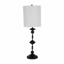 GABBY SCH-169100 - Clooney Console, 1-Light, Black Woodwash, Feather White Linen Shade, 12"W (SCH-169100 )