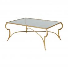 GABBY SCH-169175 - Evelina Coffee Table, Gold Leaf, Tempered Glass Top, 42"W (SCH-169175 )