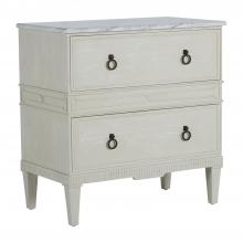 GABBY SCH-169275 - Archie Nightstand, Cerused White, White Marble Top, Antique Bronze Handles, 32"W (SCH-169275 )