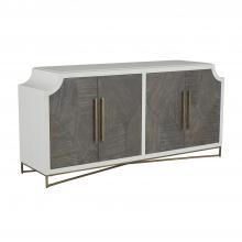 GABBY SCH-169305 - Kirsten Cabinet, Cerused White, Cerused Coal, Stained Brass, 73"W (SCH-169305 )