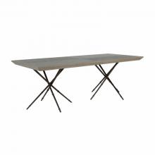 GABBY SCH-169355 - Davenport Dining Table, Cerused Natural Gray, Antique Bronze, 84"W (SCH-169355 )