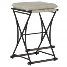 GABBY SCH-220185 - Frederick Counter Stool, Aged Black, Cerused Oak, White Linen Cushion, 27"H (SCH-220185 )