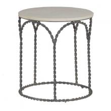 GABBY SCH-250240 - Bradley Side Table, Black, Cream Limestone Top, 21.5"H (SCH-250240 )