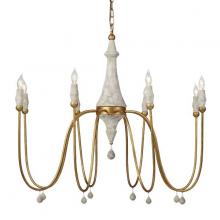 GABBY SCH-290115 - Clay Chandelier, 8-Light, Large, Vintage Gold, Distressed Ivory, 41"W (SCH-290115 )