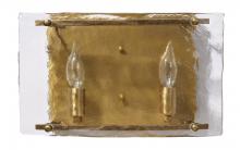 Jamie Young Co. 4GLEN-DBAB - Glenn Wall Sconce, Antique Brass, Textured Clear Glass, 14"W 4GLEN-DBAB