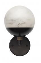 Jamie Young Co. 4METR-SCOB - Metro Wall Sconce, Oil-Rubbed Bronze, Alabaster, 7"W 4METR-SCOB