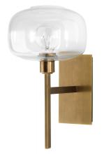 Jamie Young Co. 4SCAN-SCAB - Scando Wall Sconce, Antique Brass, Clear Glass, 9"W 4SCAN-SCAB