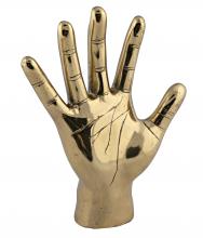 Noir AB-126BR - Open Hand Sculpture, Antique Brass, 8"W AB-126BR