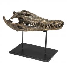 Noir AB-83L - Brass Alligator On Stand, Large