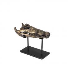 Noir AB-83S - Brass Alligator On Stand, Small