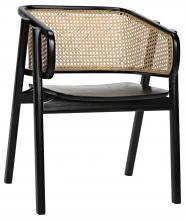 Noir AE-110CHB - Delphi Chair, Charcoal Black, Caning, 30.5"H AE-110CHB