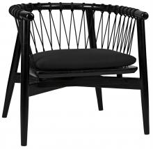 Noir AE-124CHB - Hector Chair, Charcoal Black, Black Cotton Fabric, 27.5"H AE-124CHB