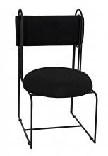 Noir AE-145 - Daisy Chair, Black Metal, Black Cotton Fabric, 34.5"H AE-145