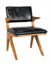 Noir AE-147T - Dolores Chair, Natural, Black Leather, 32"H AE-147T