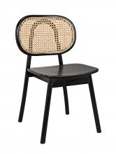 Noir AE-200CHB - Brahms Dining Chair, Black Charcoal, Caning, 33"H AE-200CHB