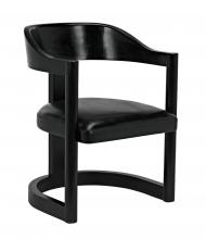 Noir AE-211CHB - McCormick Chair, Charcoal Black, Black Leather, 31.5"H AE-211CHB