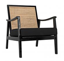 Noir AE-215CHB - Lichtenstein Chair, Charcoal Black, Black Cotton Fabric, 30.5"H AE-215CHB