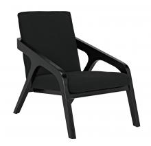 Noir AE-216CHB - Lamar Lounge Chair, Charcoal Black, Black Cotton Fabric, 33.5"H AE-216CHB