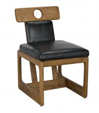 Noir AE-222T - Buraco Dining Chair, Natural, Black Leather, 31.5"H AE-222T