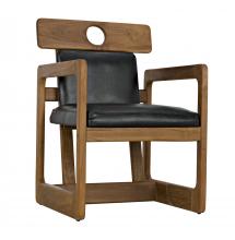 Noir AE-223T - Buraco Chair, Natural, Black Leather, 32"H AE-223T