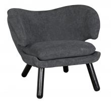 Noir AE-230G - Valerie Lounge Chair, Charcoal Black, Ocean Grey, 27.5"H AE-230G