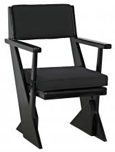 Noir AE-256CHB - Madoc Dining Chair, Black Charcoal, Black Cotton Fabric, 24"H AE-256CHB