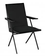 Noir AE-257 - Henderson Dining Chair, Black Charcoal, Black Cotton Fabric, 34"H AE-257