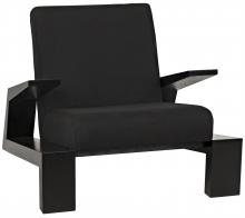 Noir AE-64CHB - Nero Lounge Chair, Charcoal Black, Black Cotton Fabric, 30"H AE-64CHB