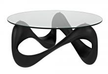 Noir AF-55B - Orion Coffee Table, Black Resin Cement with Glass